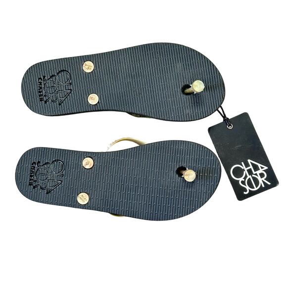 Chaser Women’s One Love Flip Flop Black Rubber Sandals Size S (36/37) NWT - Picture 3 of 6